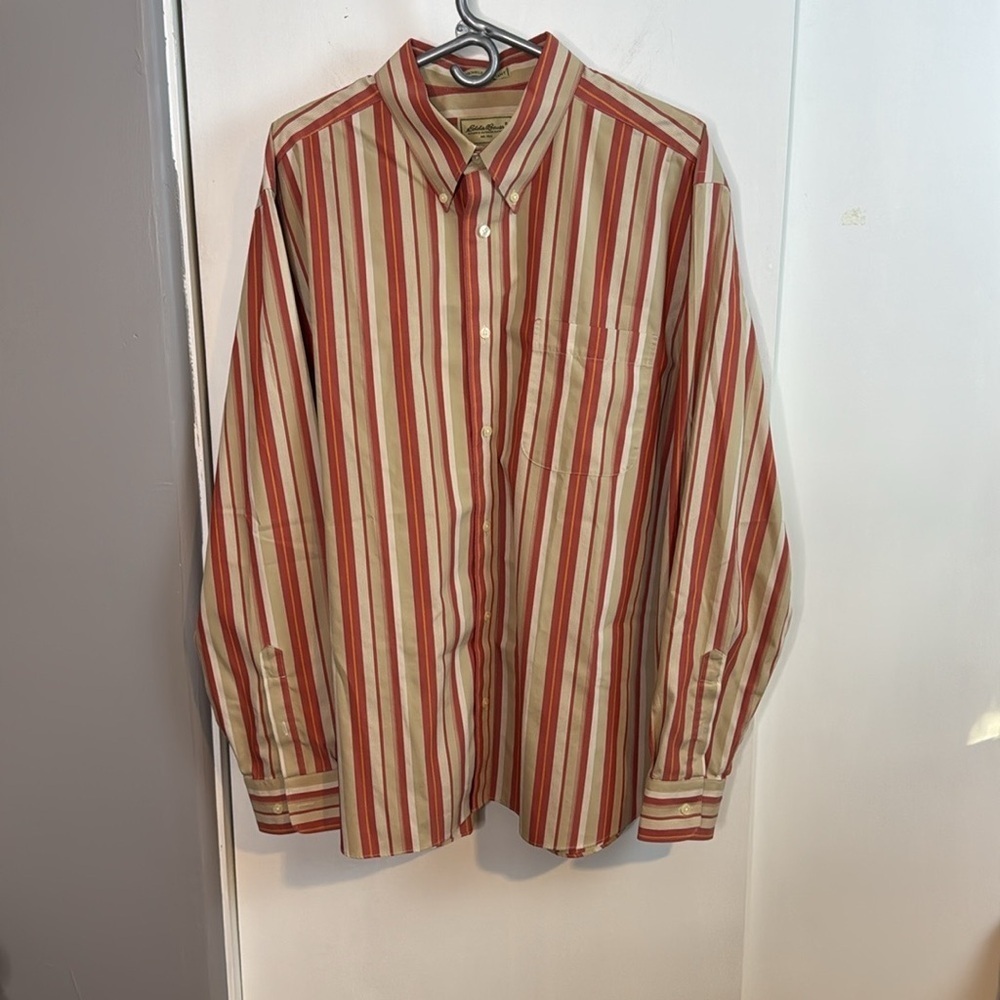 Mens Eddie Bauer, XL, button down, dress shirt, striped, career, nautical, Event
